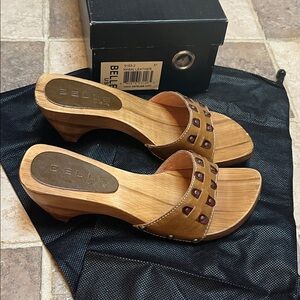 Belle USA Vintage Wooden Slides Sz 37